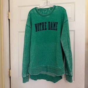 Notre Dame Green Women's Vintage Wash Pressbox Tunic Sweatshirt Size 2XL 2X XXL